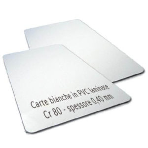 Carte bianche in PVC laminate CR 80 - Spessore 0,40 mm